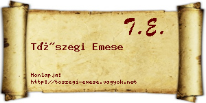 Tószegi Emese névjegykártya